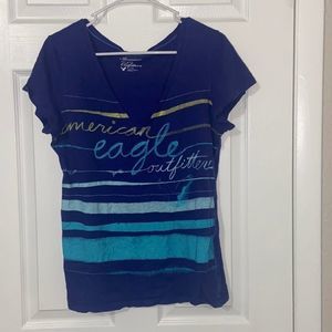 American Eagle Graphic V Neck Tee